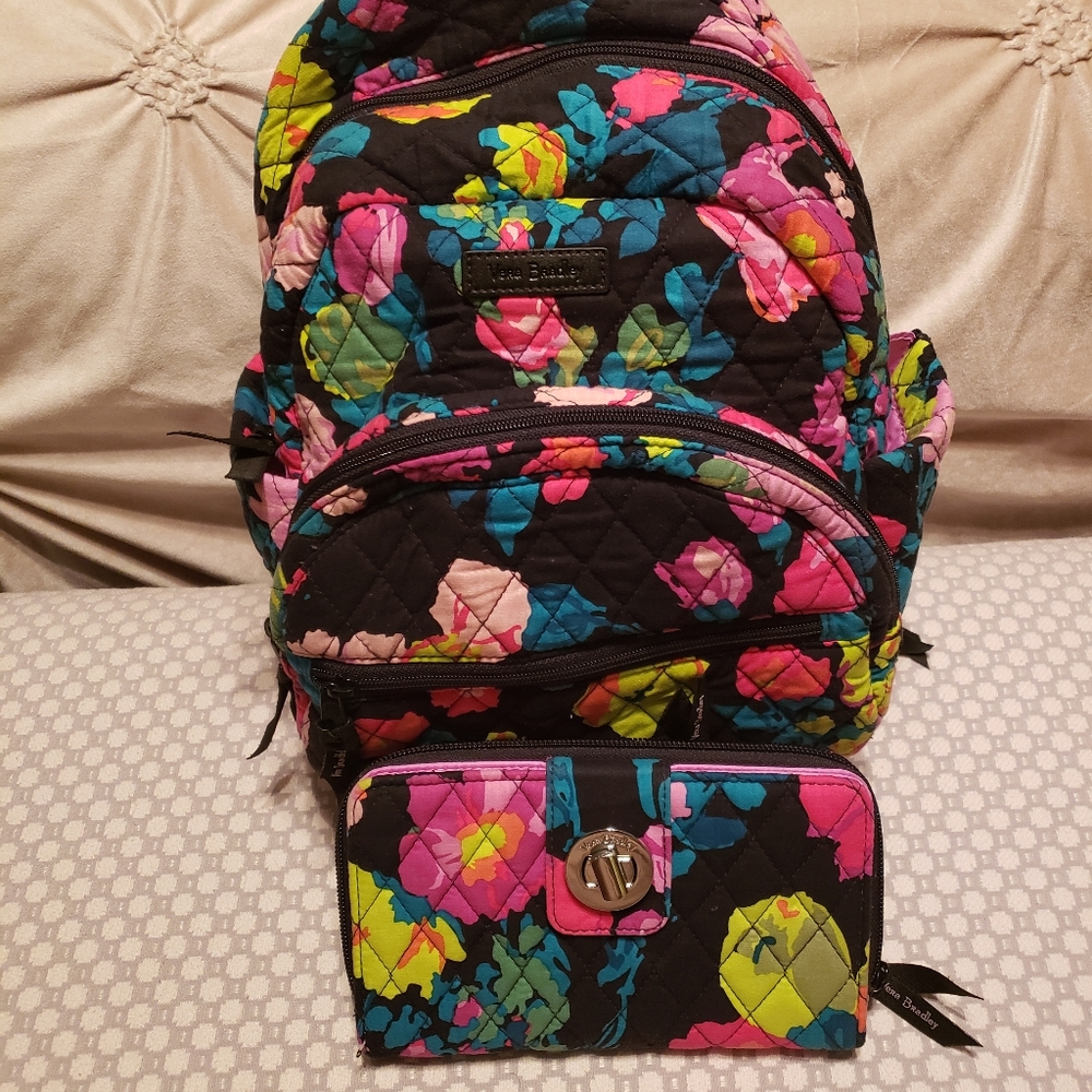 Vera Bradley backpack and wallet.